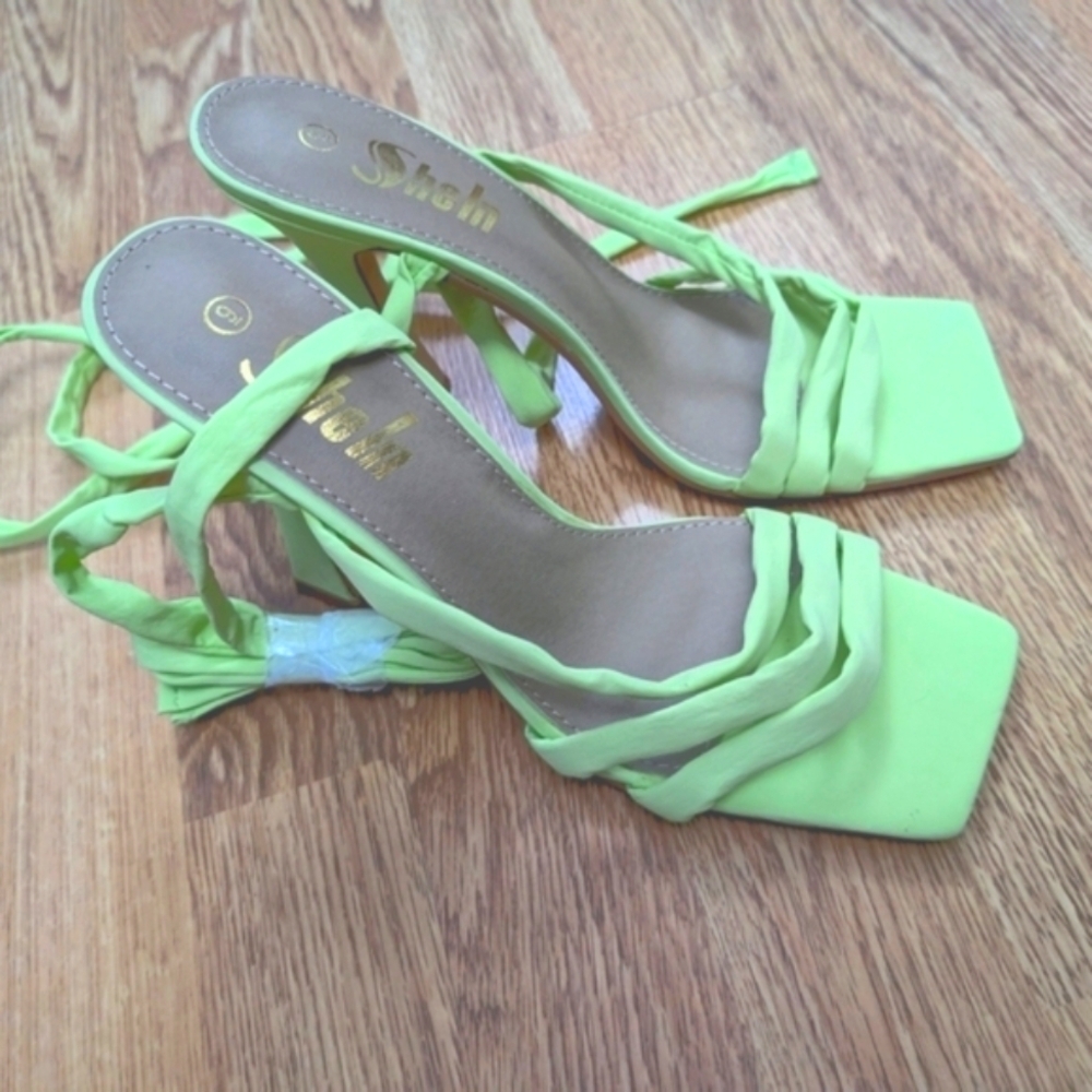 Neon Green / Yellow Strappy High Heels